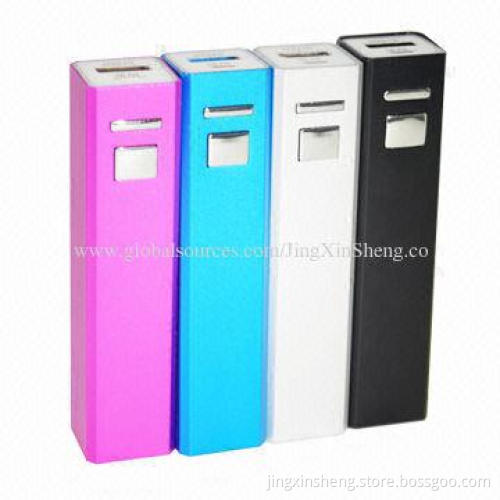 Li-cell Multi-color Portable and Universal Power Banks with 5V/500mAh Output, 94 x 22 x 21mm Size